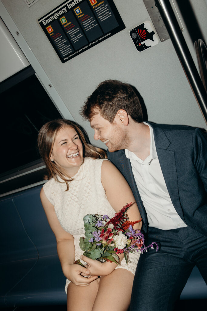 NYC subway photoshoot by a Brooklyn elopement photographer