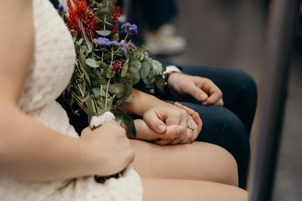 NYC subway photoshoot by a Brooklyn elopement photographer