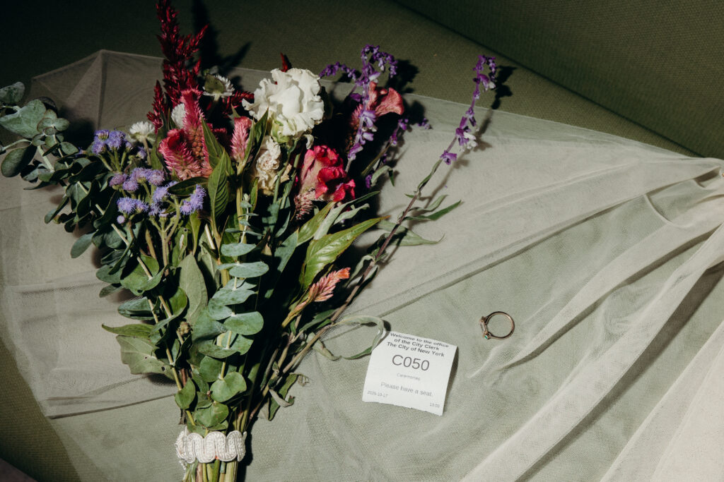 Elopement details at NYC City Hall by a Brooklyn elopement photographer