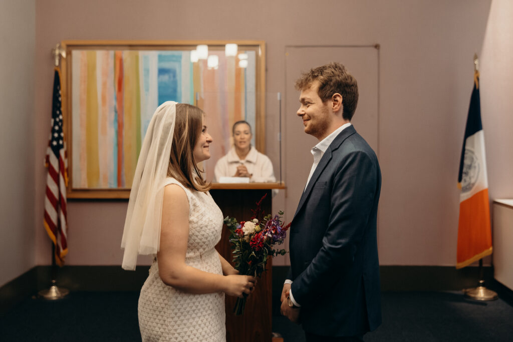 Elopement ceremony at NYC City Hall