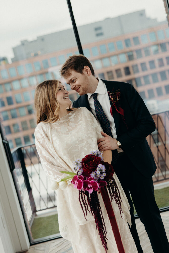 Wedding Couple Portraits at Arlo Williamsburg by Brooklyn Wedding Photographer