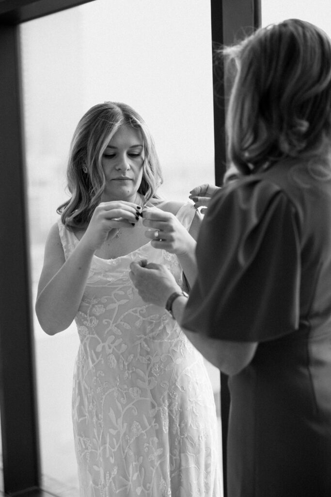 Bride getting ready at Arlo Williamsburg