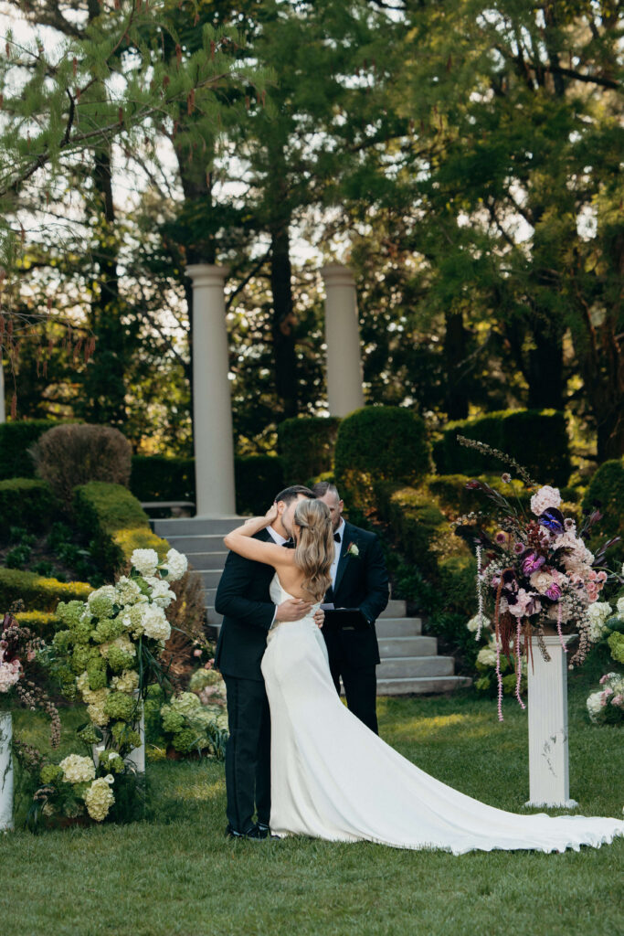 Shay and Kevin share their first kiss after saying "I do" at The Ashford Estate