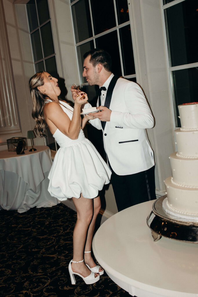 Cake cutting at The Ashford Estate New Jersey during wedding reception