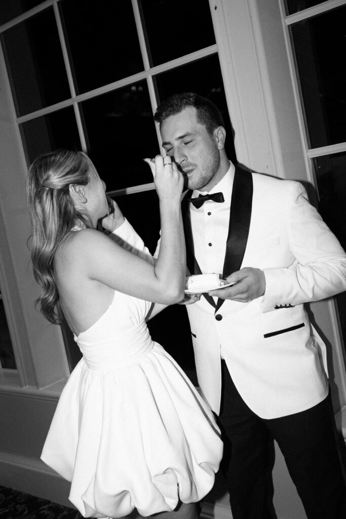 Cake cutting at The Ashford Estate New Jersey during wedding reception