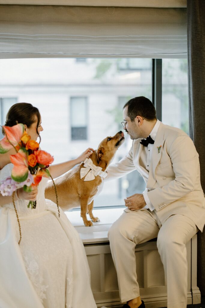 Wedding couple portraits at Le Bilboquet by a Manhattan wedding photographer