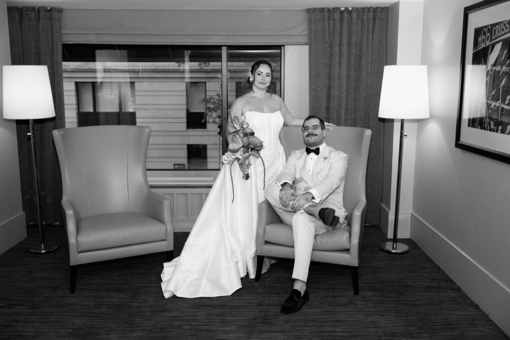 Wedding couple photos at Le Bilboquet by a Manhattan wedding photographer