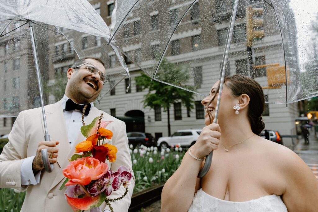 Wedding couple photos at Le Bilboquet by a Manhattan wedding photographer