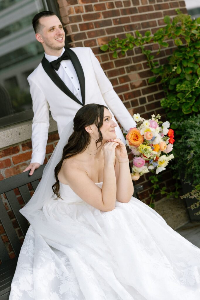 Wedding couple portraits at Battello by a New Jersey wedding photographer